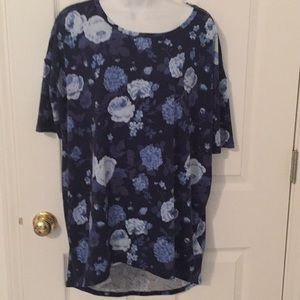 LuLaRoe Blue Floral Irma Tee